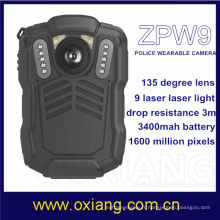 9pcs IR Lights Night Vision HD Police Body Camera Ambarella Chip 2inch Screen Police Wearable Camera